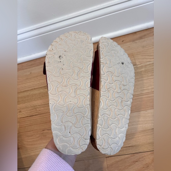 Birkenstock Arizona Split in the burgundy and tan color block design size 39 - Picture 9 of 9